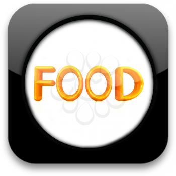 Glossy icon with text Food 