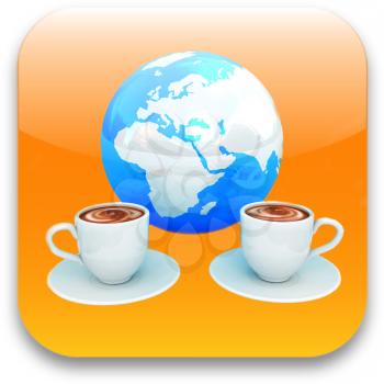 Coffee cups icon. Internet concept 
