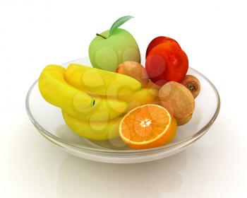 Citrus on a plate on a white background