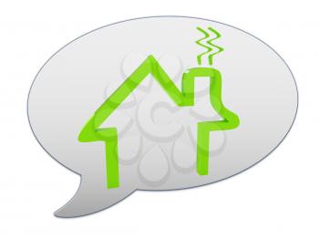 messenger window icon and Save energy house concept 