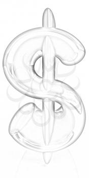 3d illustration of text '$' on a white background