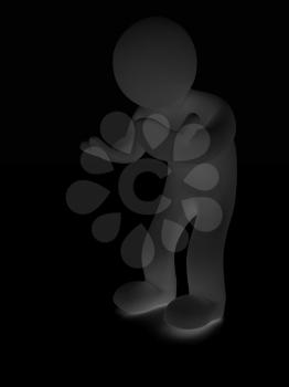 3d man isolated on white. Series: human emotions - bewilderment and disappointment