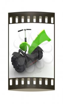 The best choice personal and ecological transport on a white background. The film strip