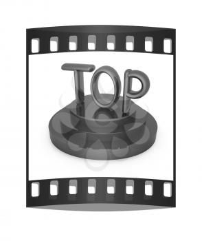 Top icon on white background. 3d rendered image. The film strip