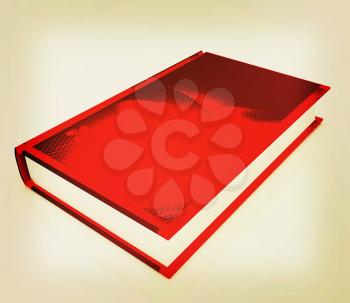 Book on a white background. 3D illustration. Vintage style.