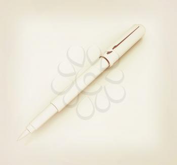 Metall corporate pen design . 3D illustration. Vintage style.