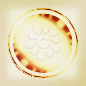 Golden Web button isolated on white background. 3D illustration. Vintage style.