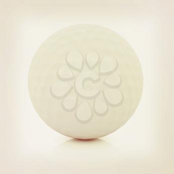 Golf ball. 3D rendering. Vintage style