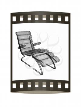 Medical chair for cosmetology. 3d illustration. The film strip.