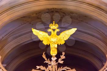 Eagle with double head is symbol of Russian town Sankt Petersburg