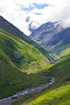 Landscape of mountains Caucasus region in Russia