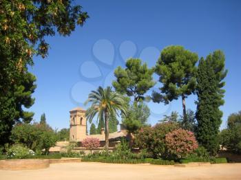 Garden in Alhambra Granada Spain