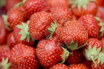 Image of the background fresh red strawberries