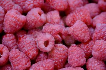 Image of the background fresh red raspberry