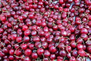 Image of background fresh dark red cherry