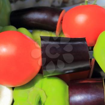 Image of red green and violet raw vegetable