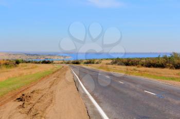 Image of landscape with line of road