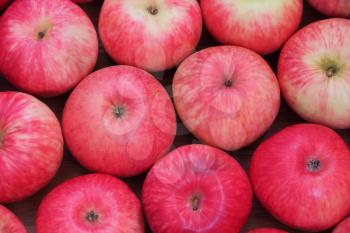 Image of background red ripe appetizing apples