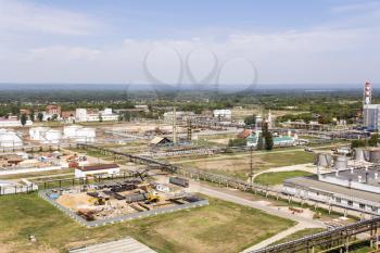 Industrial landscape of refinery at summer day