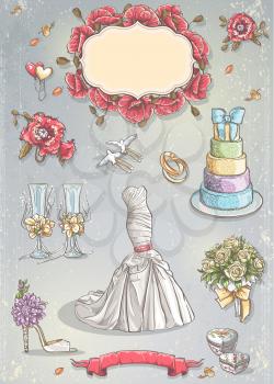 Royalty Free Clipart Image of a Wedding Collection Background