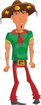 Royalty Free Clipart Image of a Man in a Sombrero