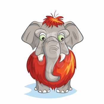 Royalty Free Clipart Image of a Baby Mammoth