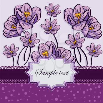 Royalty Free Clipart Image of a Crocus Background With Text Space