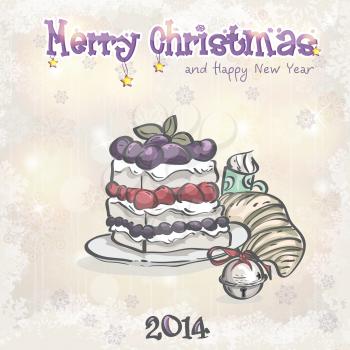 Royalty Free Clipart Image of a Merry Christmas Background