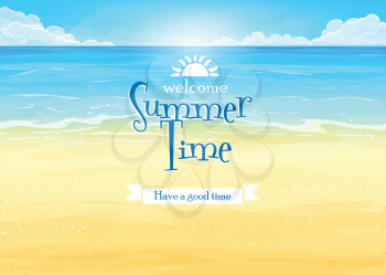 Royalty Free Clipart Image of a Summer Beach