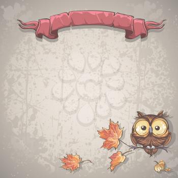 Royalty Free Clipart Image of an Owl on a Background