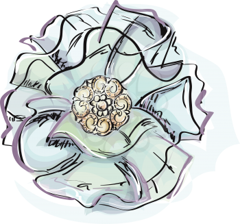 Royalty Free Clipart Image of a Fabric Brooch