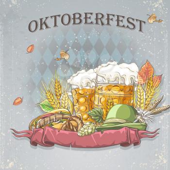 Royalty Free Clipart Image of an Oktoberfest Background