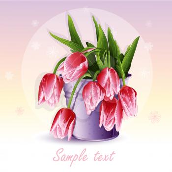 Royalty Free Clipart Image of Drooping Tulips