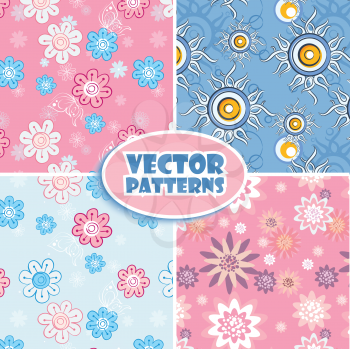 Royalty Free Clipart Image of a Set of Four Backgrounds