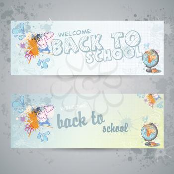 Royalty Free Clipart Image of Two Back to School Banners