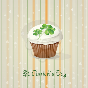 Royalty Free Clipart Image of a Saint Patrick's Day Cupcake