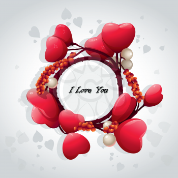 Royalty Free Clipart Image of an I Love You Message in a Heart