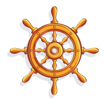 Royalty Free Clipart Image of a Ship Wheel