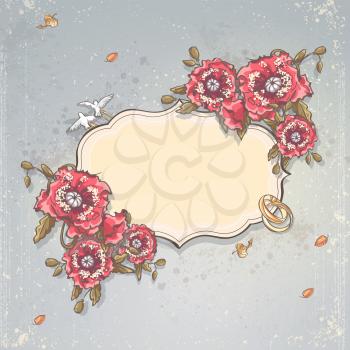 Royalty Free Clipart Image of a Wedding Invitation Background