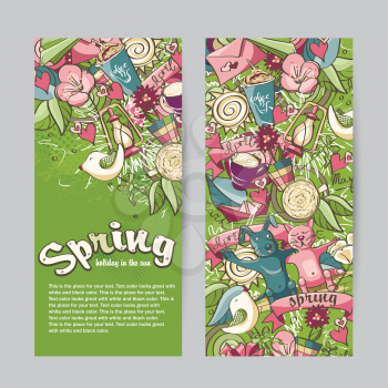 Set of vertical banners on the theme of spring.