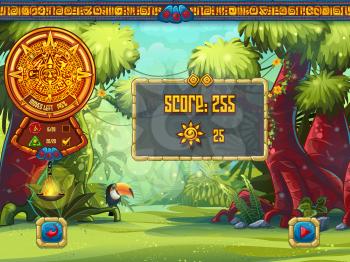 Illustration of the info window for a computer game Jungle Treasures