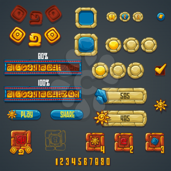 Set of different elements and symbols for web design and computer games