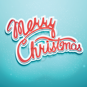 Christmas lettering on a blue background