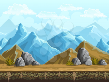 Seamless background of snowy mountains