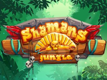 Jungle shamans vector start page cute illustration