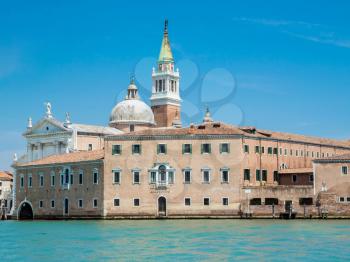 View of San Giorgio Maggiore Church in Venice facing Grand Canal