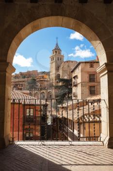 Albarracin, Aragon, Spain. Framed view of medieval city Albarracin in december.