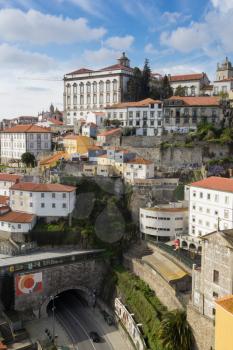 Aerial view of Porto with Episcopal Palace on the top.