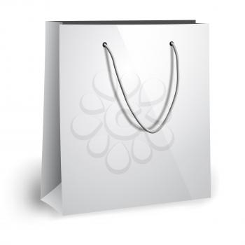 Blank paper bag template. Shopping bag, photo realistic template.