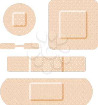 Adhesive bandages set, medical and healthcare. Vector illustration